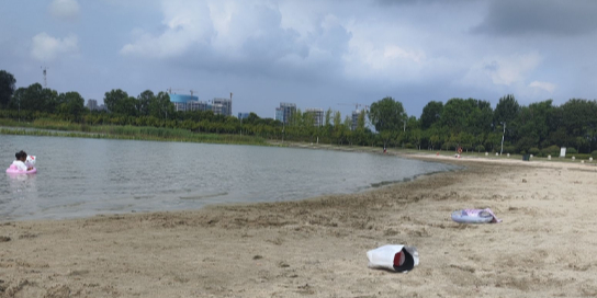 濮阳示范区东湖北岸沙滩