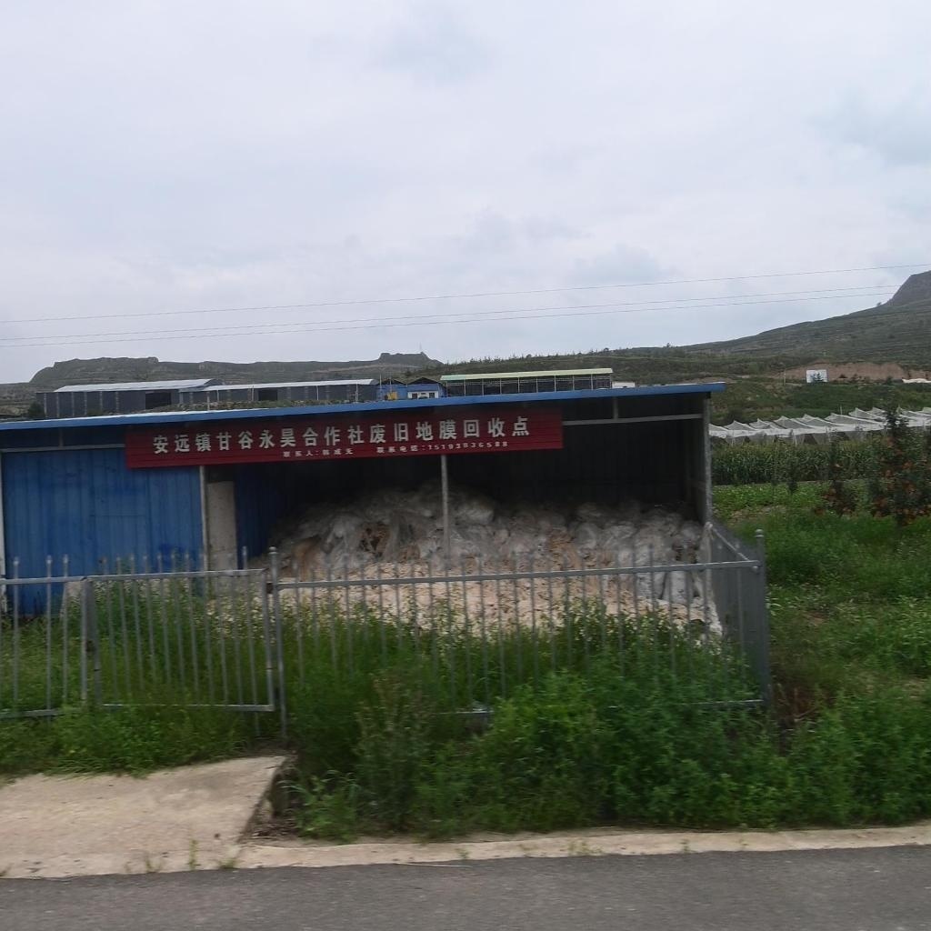 安远镇甘谷永昊合作社废旧地膜回收点