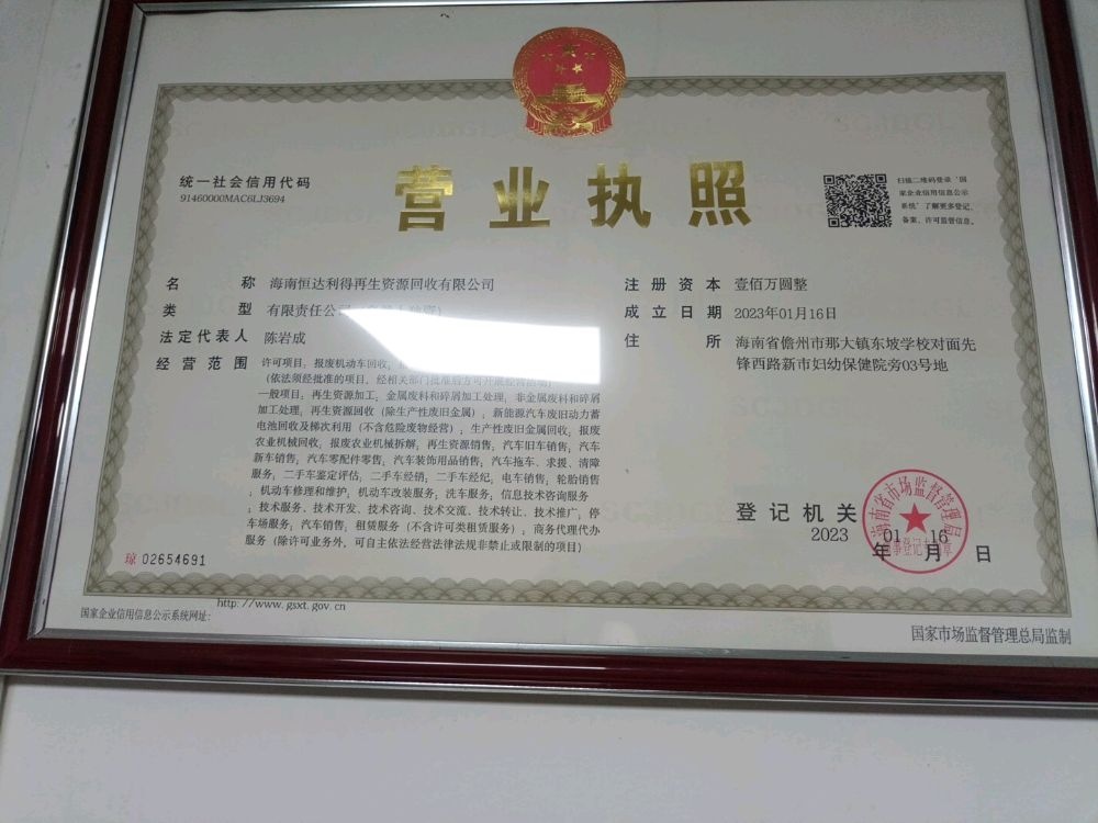 海南恒达利得再生资源公司