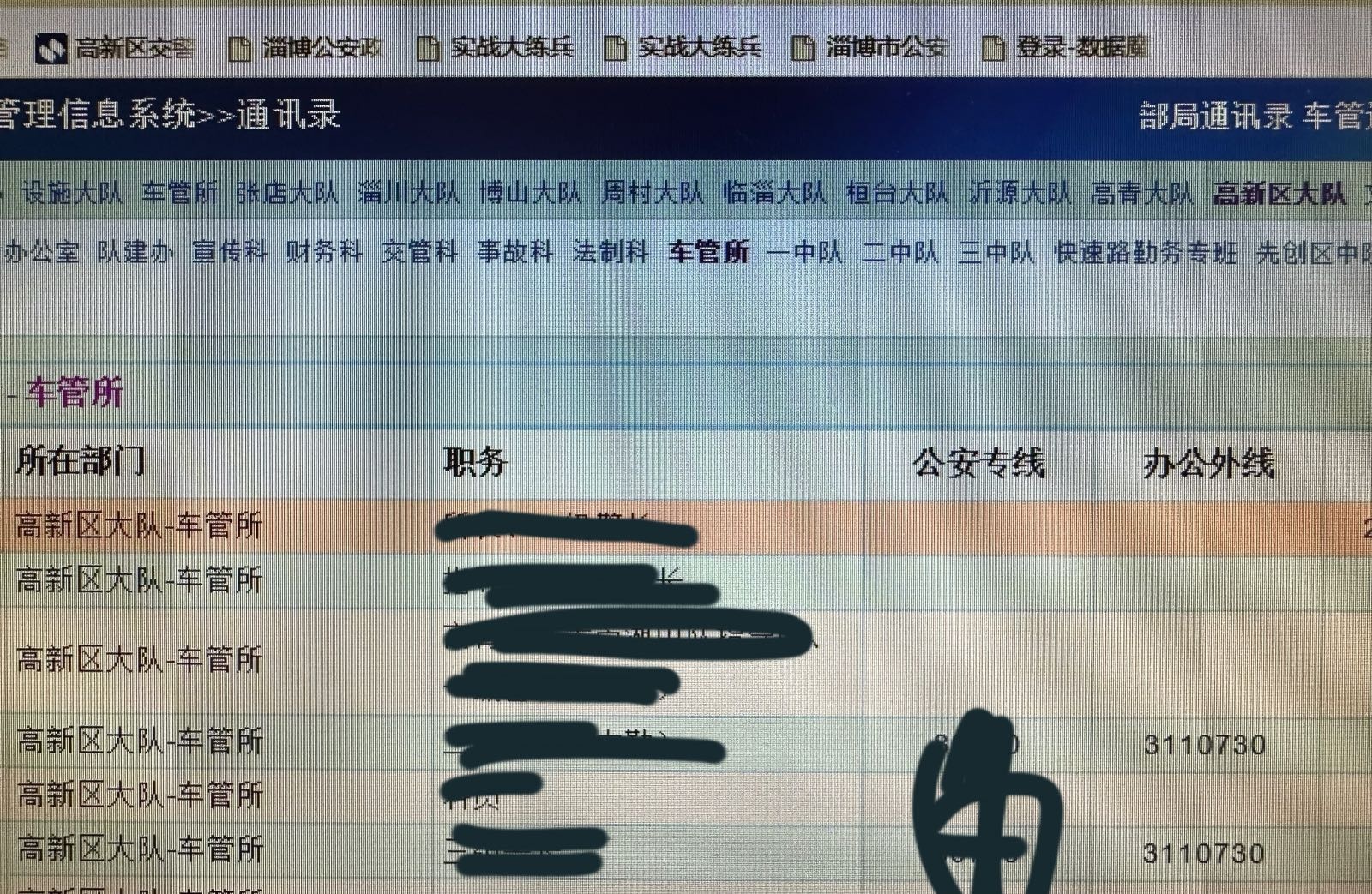 淄博市高新区交警大队车管所