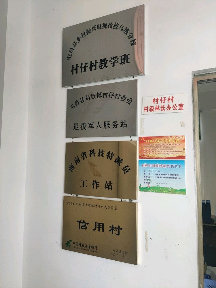 屯昌县乌坡镇村仔村退役军人服务站